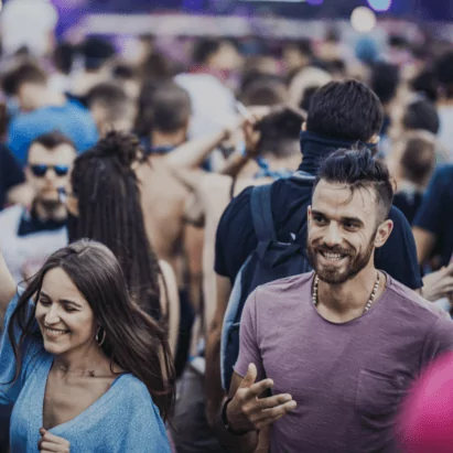 Two concert attendees enjoying the concert